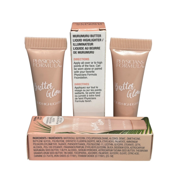2 x Physicians Formula Butter Glow Liquid Highlighter New! Sealed Travel Size - Picture 4 of 5